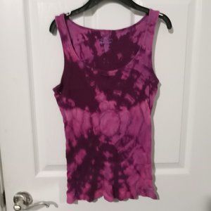 Reverse Tie-Dye Upcycled Purple Tank Top